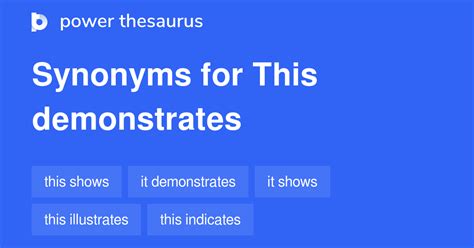 DEMONSTRATES Synonyms: 148 Similar and Opposite Words.